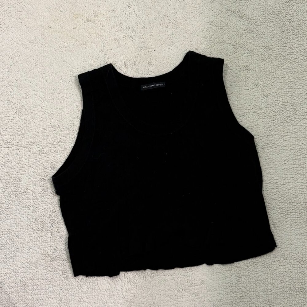 Brandy Melville black high neck crop tank